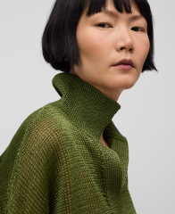 Customizable Textured Knit Collared Pullover Sweater – Olive Green | Wholesale, Low MOQ, Perfect for Transitional Seasons