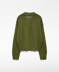 Customizable Textured Knit Collared Pullover Sweater – Olive Green | Wholesale, Low MOQ, Perfect for Transitional Seasons