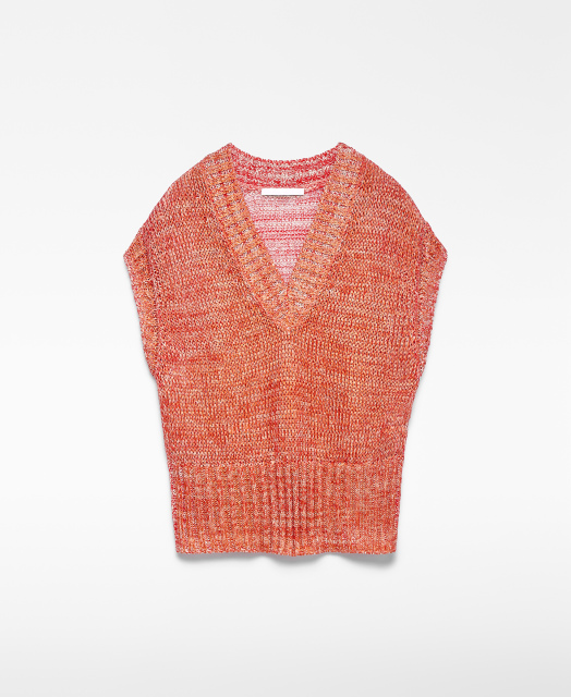 Customizable Coral Knit V-Neck Sleeveless Sweater | Wholesale, Low MOQ, Ideal for Summer Fashion