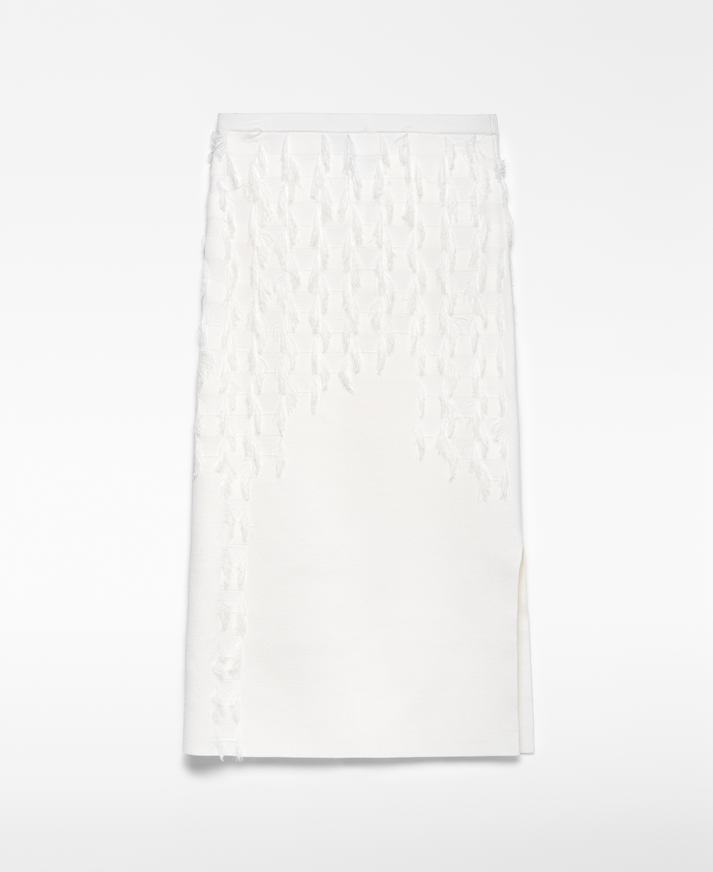 Customizable White Feather-Embellished Midi Skirt & Top Set | Wholesale, Low MOQ, Perfect for Evening Wear