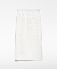 Customizable White Feather-Embellished Midi Skirt & Top Set | Wholesale, Low MOQ, Perfect for Evening Wear