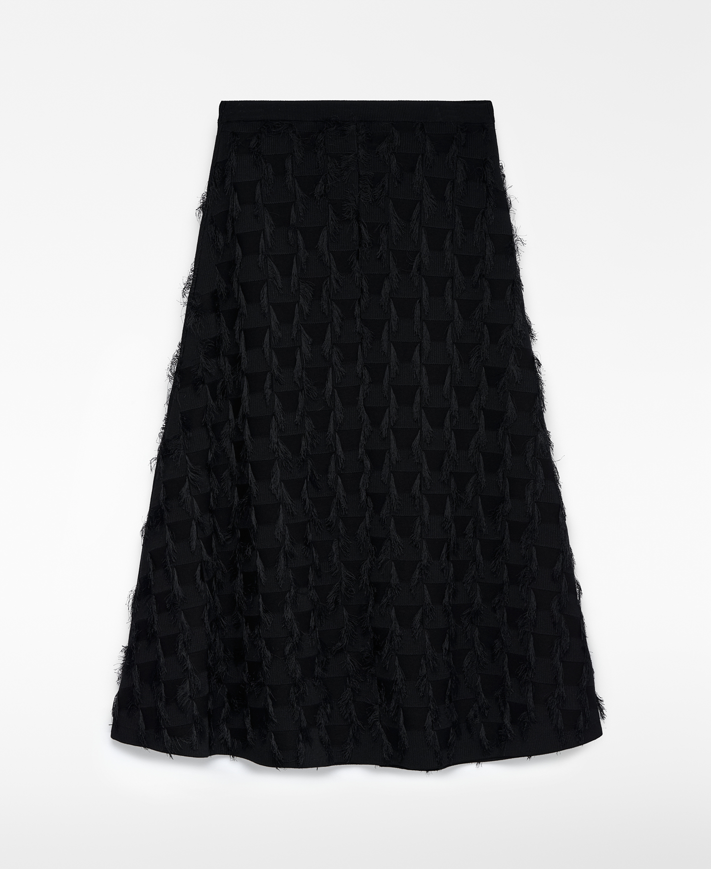 Customize Black Textured Pleated Midi Skirt and Jacket Set