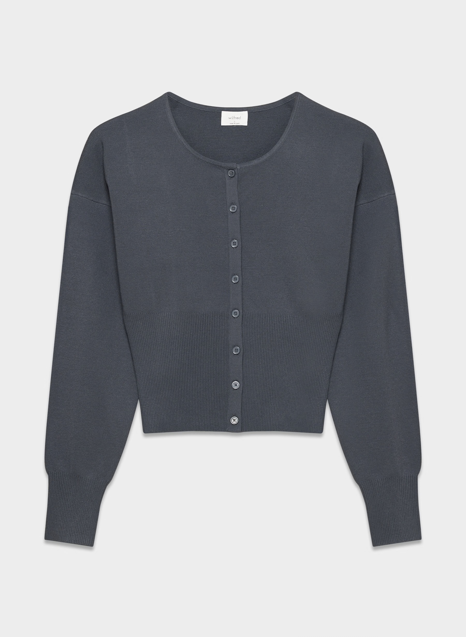 Custom Grey Ribbed Cardigan and Black Mini Skirt Set | Wholesale & Bulk Orders | OEM/ODM Services | Manufacturer by Jubaodi