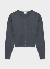 Custom Grey Ribbed Cardigan and Black Mini Skirt Set | Wholesale & Bulk Orders | OEM/ODM Services | Manufacturer by Jubaodi