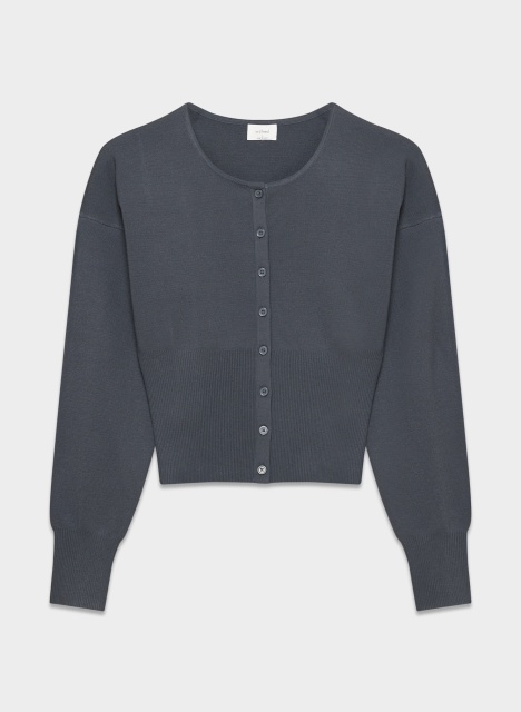 Custom Grey Ribbed Cardigan and Black Mini Skirt Set | Wholesale & Bulk Orders | OEM/ODM Services | Manufacturer by Jubaodi