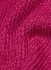 Custom Women's Deep V-Neck Ribbed Knit Sweater - Fuchsia Pink | Factory Direct Wholesale | Bulk Orders & Custom Manufacturing by Jubaodi