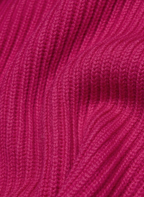 Custom Women's Deep V-Neck Ribbed Knit Sweater - Fuchsia Pink | Factory Direct Wholesale | Bulk Orders & Custom Manufacturing by Jubaodi