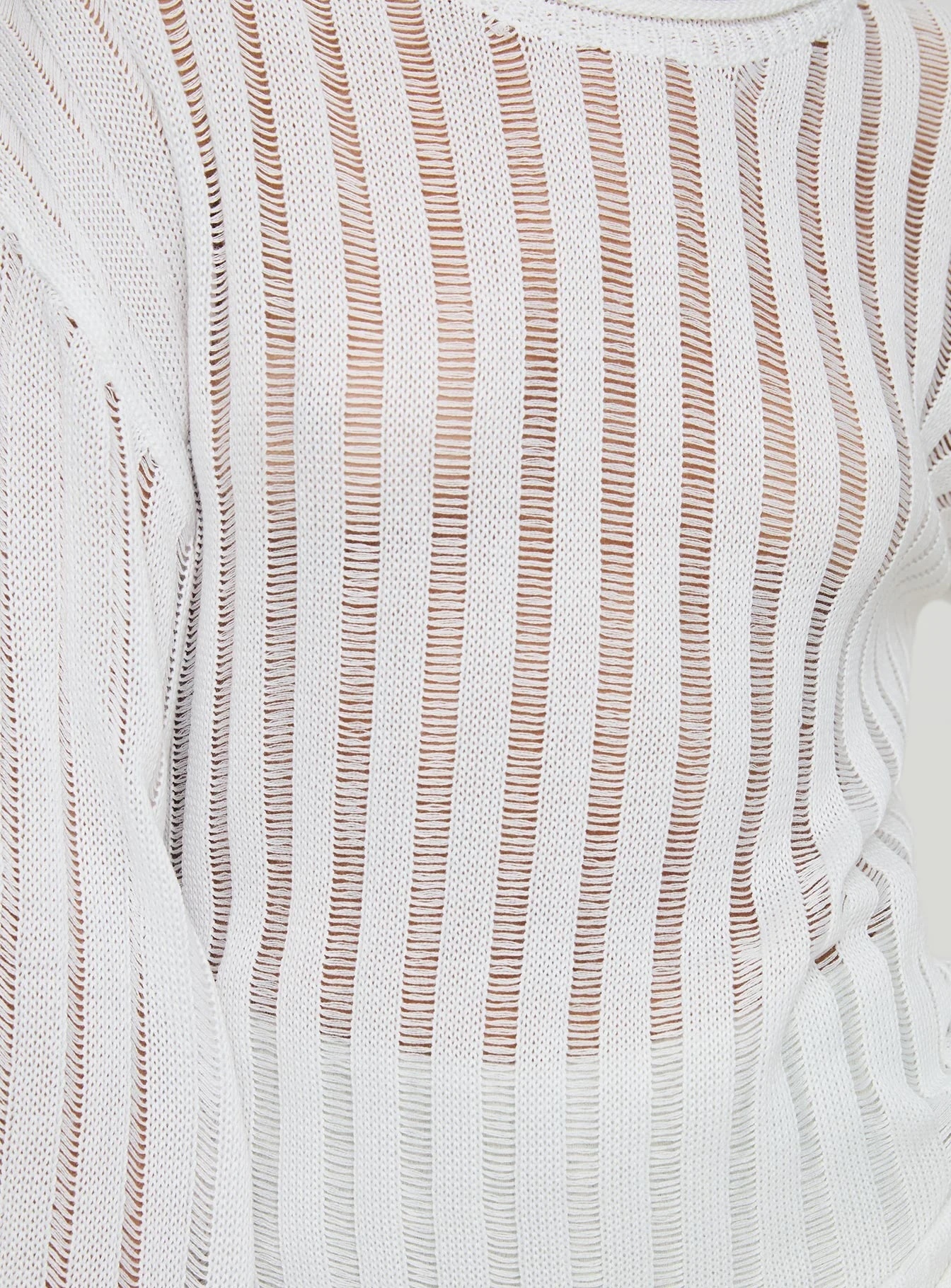 Jubaodi Custom Women’s Oversized Striped Knit Sweater in White – OEM/ODM Wholesale & Custom Apparel Manufacturing