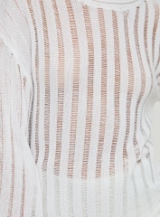 Jubaodi Custom Women’s Oversized Striped Knit Sweater in White – OEM/ODM Wholesale & Custom Apparel Manufacturing