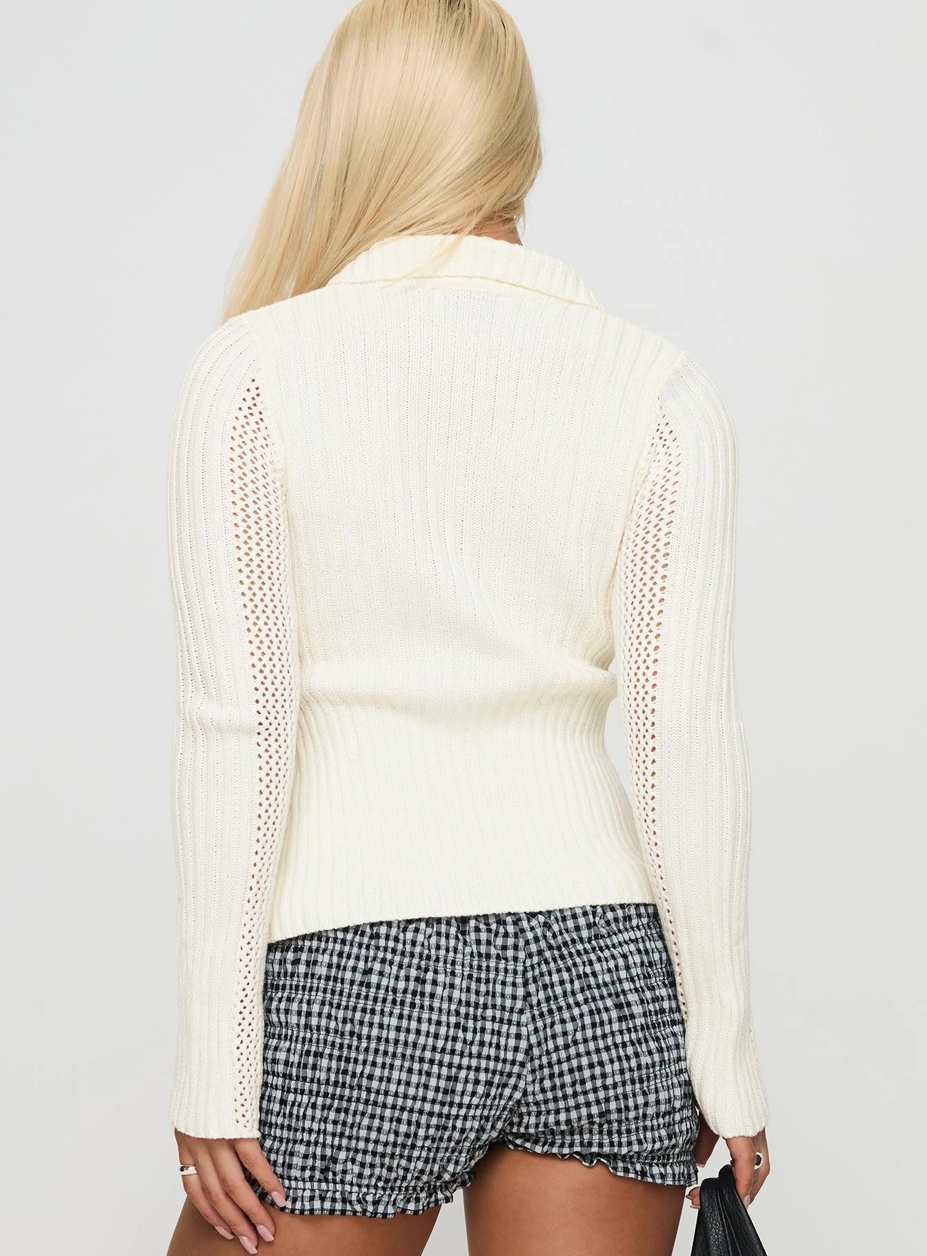Jubaodi Custom Women’s Collared Button-Down Knit Cardigan in Cream – Wholesale & OEM/ODM Manufacturing Services