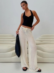 Jubaodi Custom Women’s Open-Knit Wide-Legged Palazzo Pants - Wholesale & OEM/ODM Manufacturing