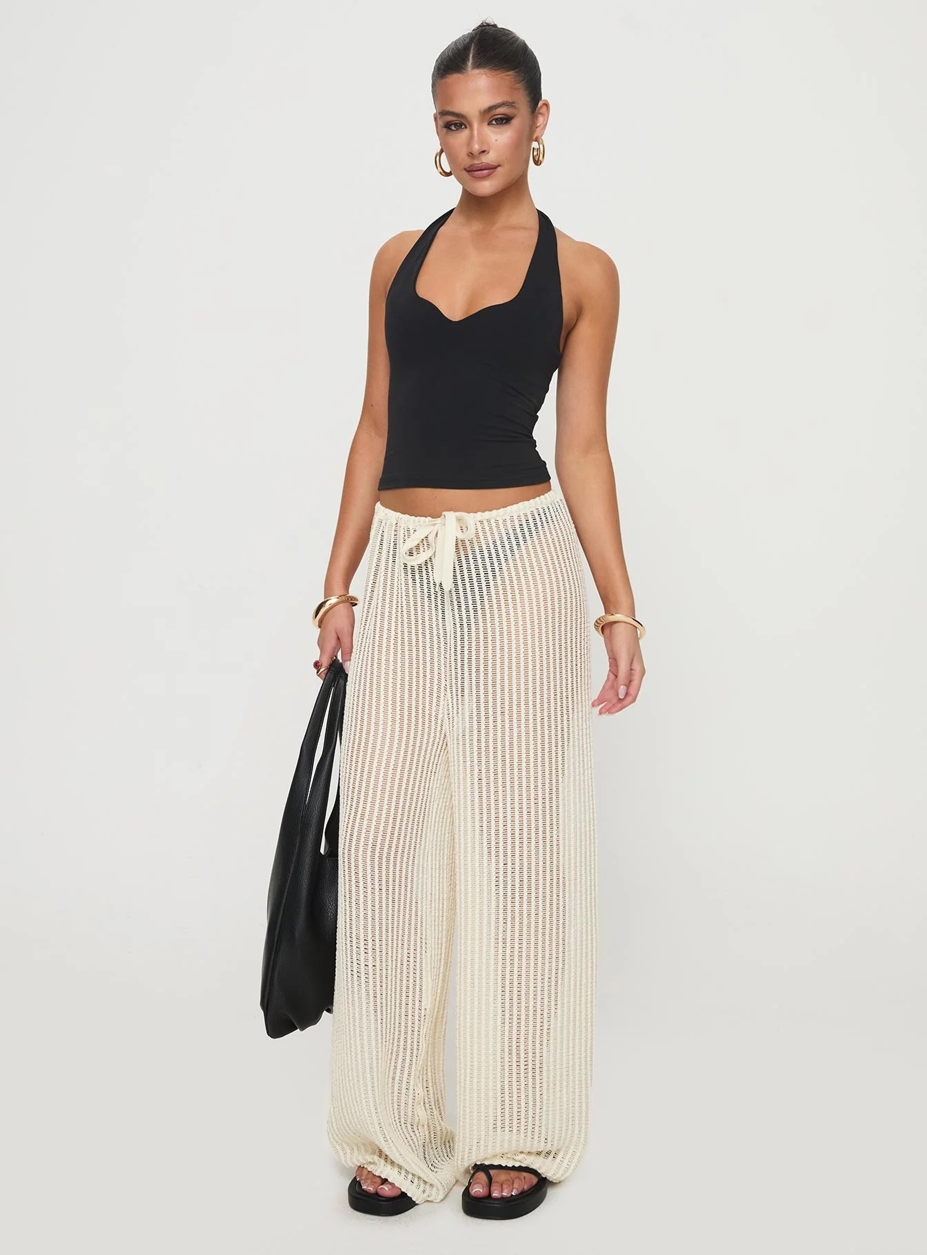 Jubaodi Custom Women’s Open-Knit Wide-Legged Palazzo Pants - Wholesale & OEM/ODM Manufacturing