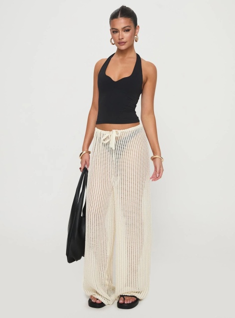 Jubaodi Custom Women’s Open-Knit Wide-Legged Palazzo Pants - Wholesale & OEM/ODM Manufacturing