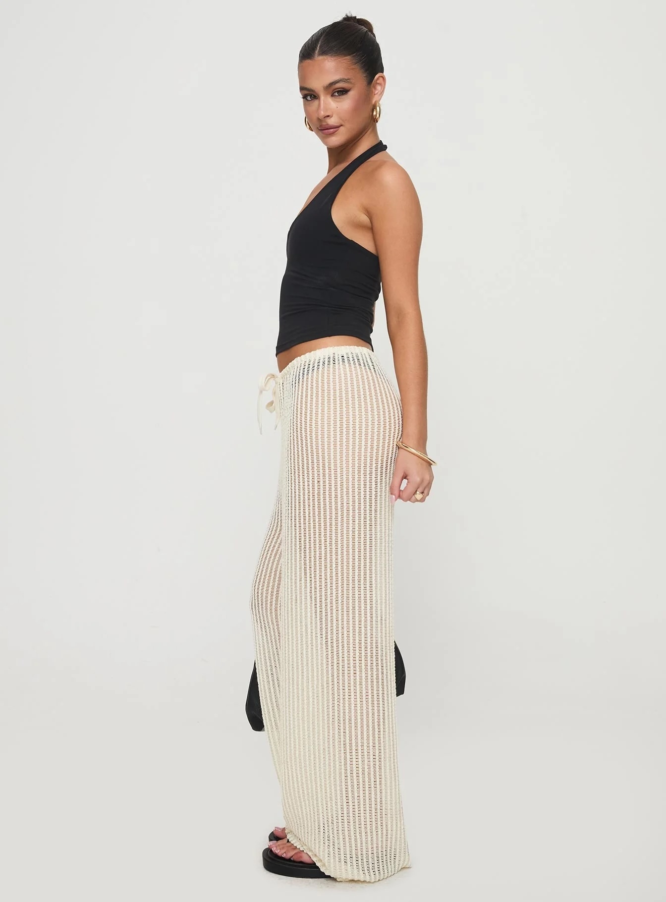 Jubaodi Custom Women’s Open-Knit Wide-Legged Palazzo Pants - Wholesale & OEM/ODM Manufacturing
