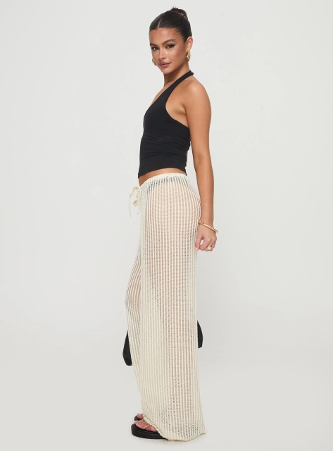 Jubaodi Custom Women’s Open-Knit Wide-Legged Palazzo Pants - Wholesale & OEM/ODM Manufacturing