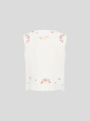 Customize Floral Embroidered Lace-Up Vest – Wholesale Customizable Vest for Retailers