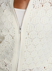 OEM/ODM Women's Crochet Knit Zip-Up Sweater – Customizable Knit Sweater for Wholesale Retailers