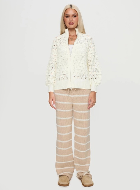 OEM/ODM Women's Crochet Knit Zip-Up Sweater – Customizable Knit Sweater for Wholesale Retailers
