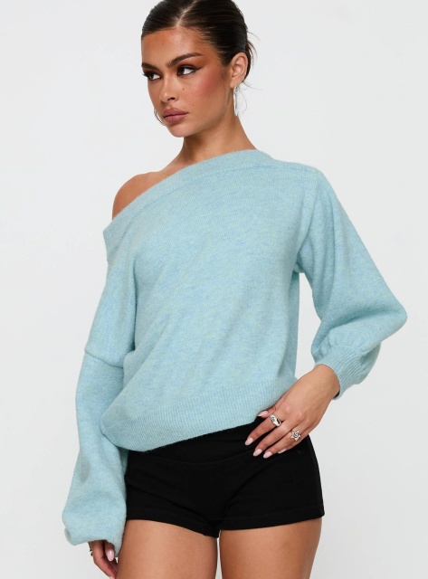 Wholesale Women’s Off-Shoulder Balloon Sleeve Sweater – Customizable Knit Sweater for Retailers