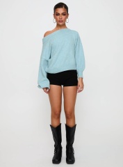 Wholesale Women’s Off-Shoulder Balloon Sleeve Sweater – Customizable Knit Sweater for Retailers