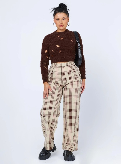 Personalized Women's Distressed Cropped Knit Sweater – Customizable Wholesale Sweater for Retailers