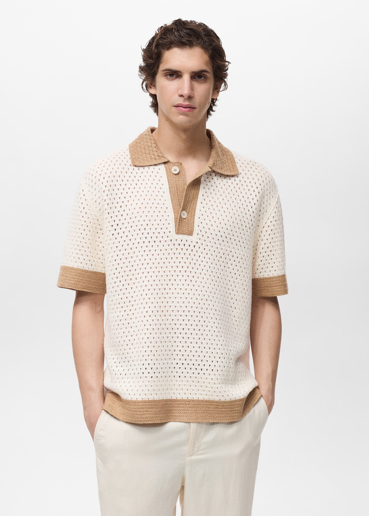 Customize Two-Tone Knit Polo Shirt