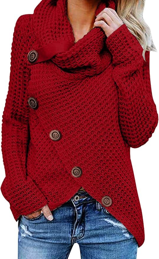 Wholesale Chunky Knit Button-Up Sweater with Cowl Neck – Customizable, High-Quality Knitwear for Manufacturers