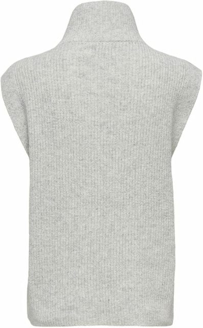 Custom Sleeveless Knit Mock Neck Zip-Up Sweater in Light Grey – ODM/OEM Women’s Sweater Manufacturer | Jubaodi