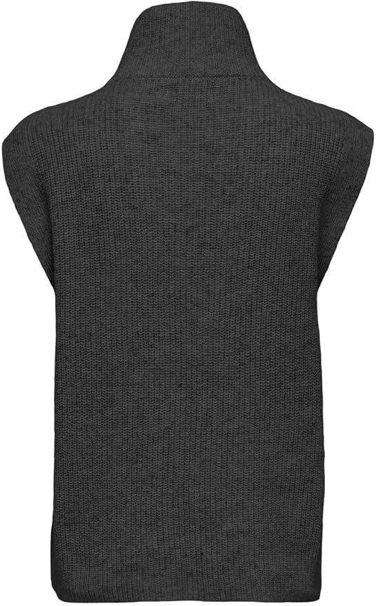 Custom Sleeveless Knit Mock Neck Zip-Up Sweater in Light Grey – ODM/OEM Women’s Sweater Manufacturer | Jubaodi