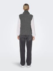 Custom Sleeveless Knit Mock Neck Zip-Up Sweater in Light Grey – ODM/OEM Women’s Sweater Manufacturer | Jubaodi