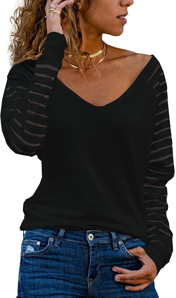 Custom V-Neck Striped Sleeve Top in White – ODM/OEM Women’s Top Manufacturer | Jubaodi