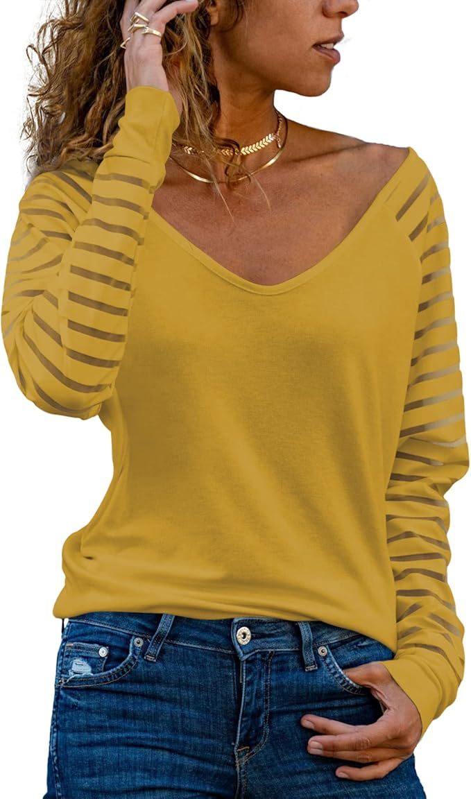 Custom V-Neck Striped Sleeve Top in White – ODM/OEM Women’s Top Manufacturer | Jubaodi