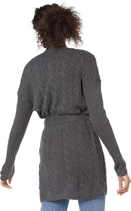 Custom Design Cable Knit Belted Cardigan in Black – ODM/OEM Women’s Cardigan Manufacturer | Jubaodi