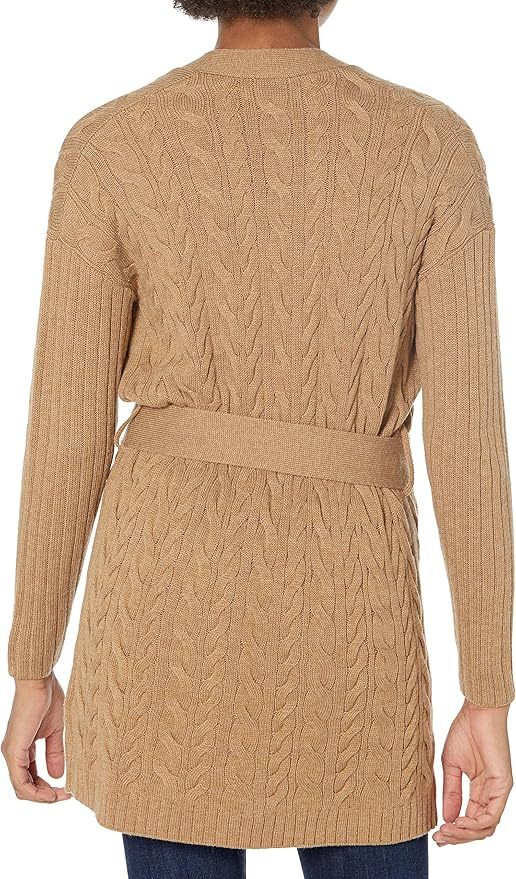 Custom Design Cable Knit Belted Cardigan in Black – ODM/OEM Women’s Cardigan Manufacturer | Jubaodi