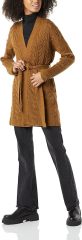 Custom Design Cable Knit Belted Cardigan in Black – ODM/OEM Women’s Cardigan Manufacturer | Jubaodi