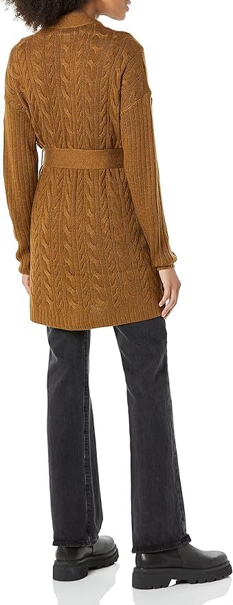 Custom Design Cable Knit Belted Cardigan in Black – ODM/OEM Women’s Cardigan Manufacturer | Jubaodi