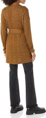Custom Design Cable Knit Belted Cardigan in Black – ODM/OEM Women’s Cardigan Manufacturer | Jubaodi