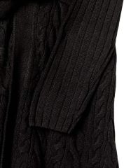 Custom Design Cable Knit Belted Cardigan in Black – ODM/OEM Women’s Cardigan Manufacturer | Jubaodi