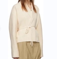 Customized Ivory Ribbed Kimono-Style Sweater