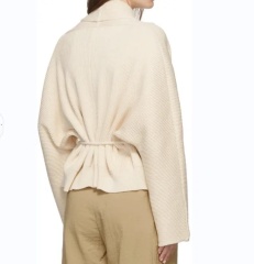 Customized Ivory Ribbed Kimono-Style Sweater