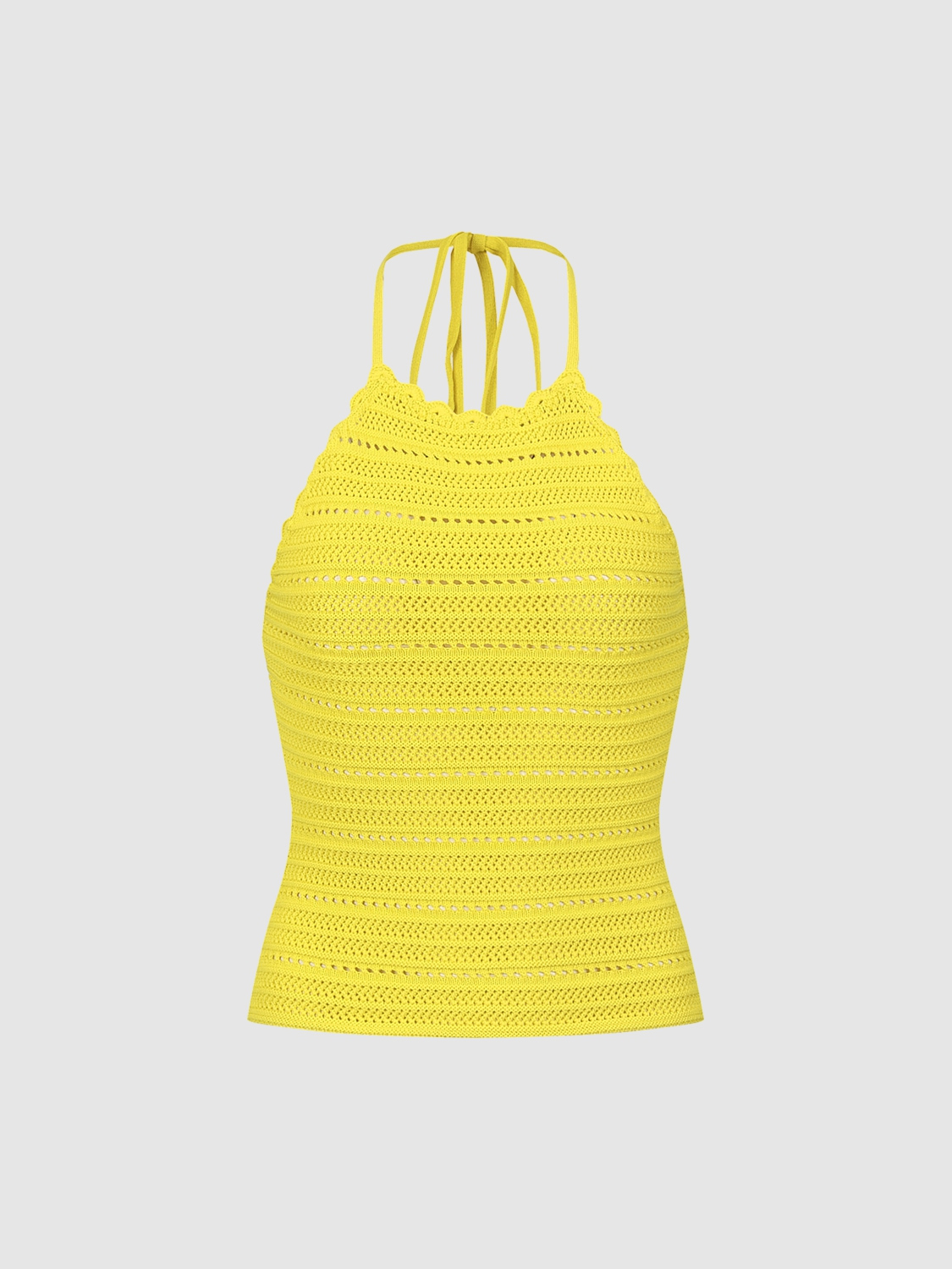 Custom Yellow Crocheted Halter Top