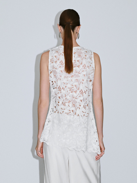Custom White Floral Lace Top
