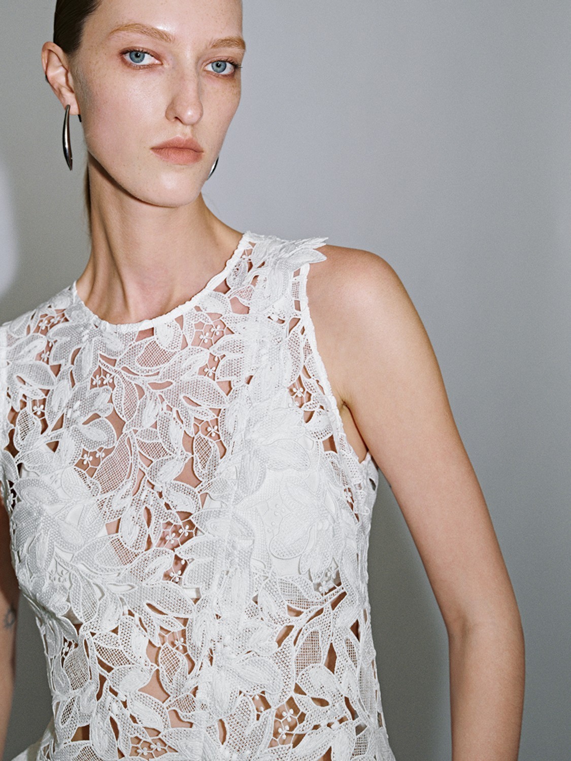 Custom White Floral Lace Top