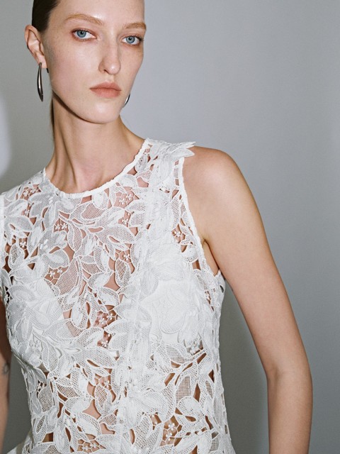 Custom White Floral Lace Top