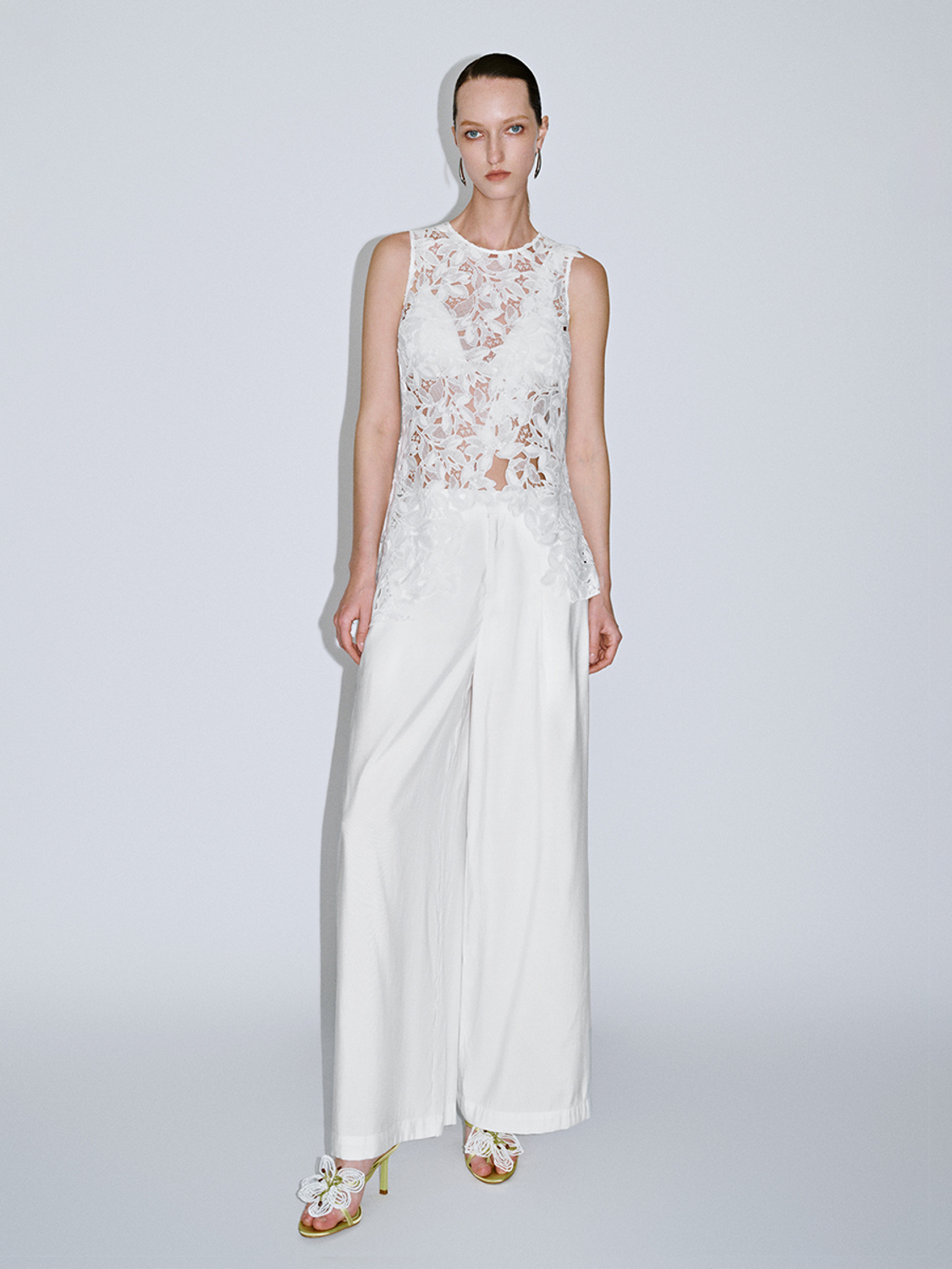 Custom White Floral Lace Top