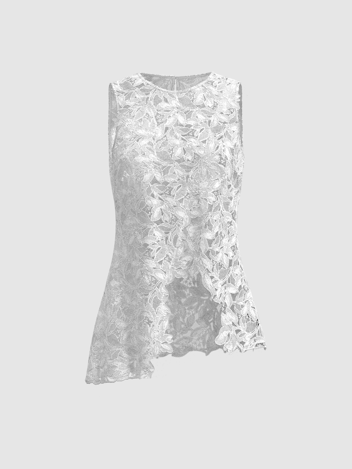 Custom White Floral Lace Top