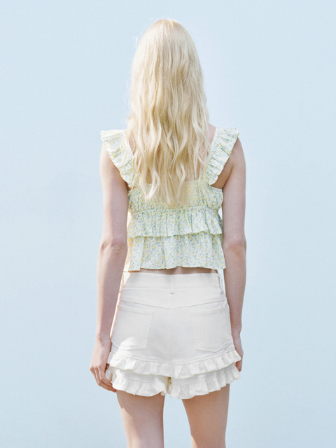 ODM Floral Tiered Crop Top