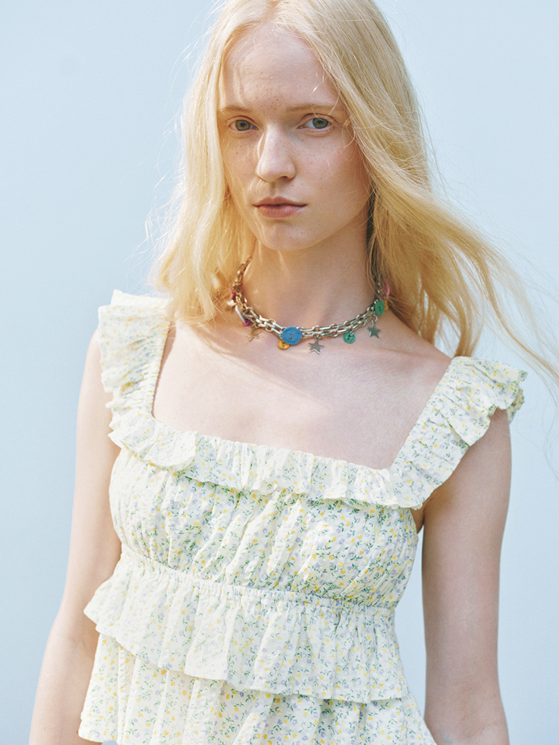 ODM Floral Tiered Crop Top