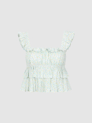 ODM Floral Tiered Crop Top