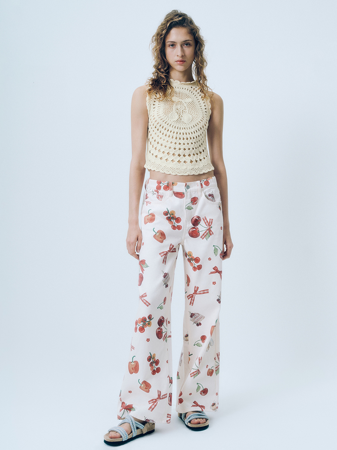 ODM  Crochet Cherry Motif Top